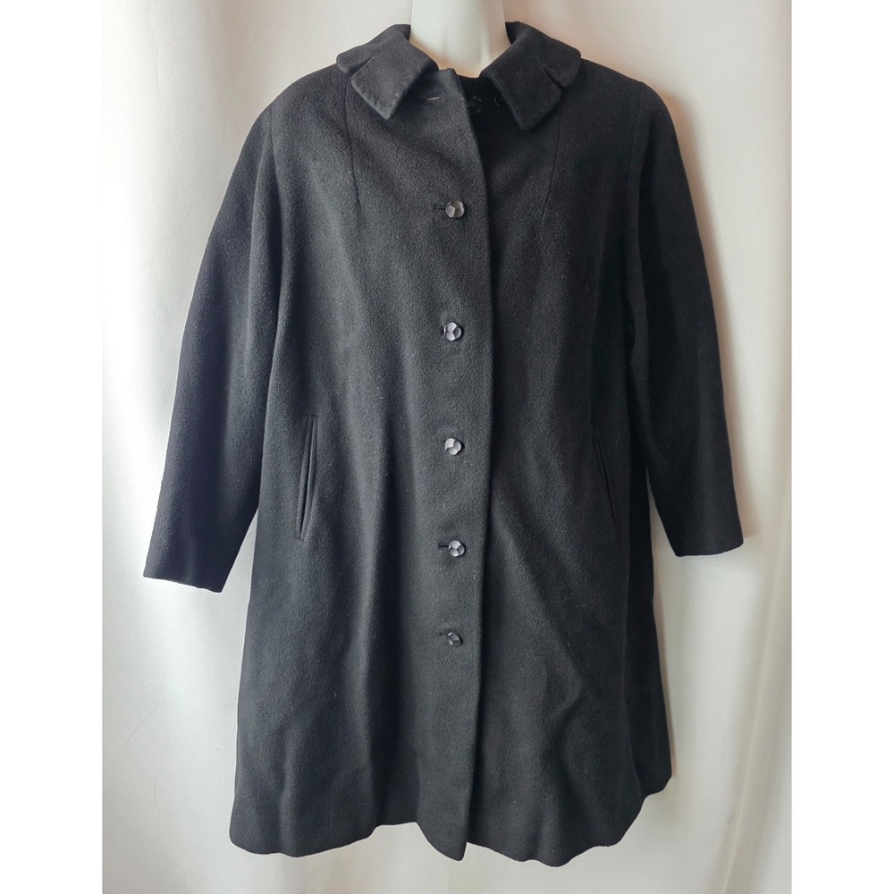 VINTAGE BERNHARD ALTMANN BESTS APPAREL  XL 100%‎ BLACK CASHMERE COAT WOMENS